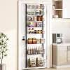 MOTYYA Over the Door Pantry Organizer, 8-Tier Adjustable Baskets Pantry Organization and Storage, Metal Door Shelf with Detachable Frame, Space Saving Hanging Spice Rack for Kitchen Pantry Bathroom