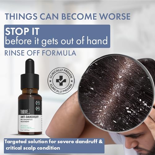 Image of ThriveCo Anti Dandruff Hair Serum Pre-Shampoo Dandruff Treatment for Itchy, Dry & Flaky Scalp | With Octopirox, Pentavitin & Arginine | Reduces Hair Breakage & Strengthens Hair for Men & Women | 10ml