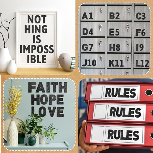 Image of Harloon 232 Pcs Large Glitter Letter Stickers 24 Sheets Classroom Bulletin Boards Decorations Big Font Alphabet Letter Self Adhesive Letters Stickers Back to School Decor DIY Craft(Black,6 Inch)