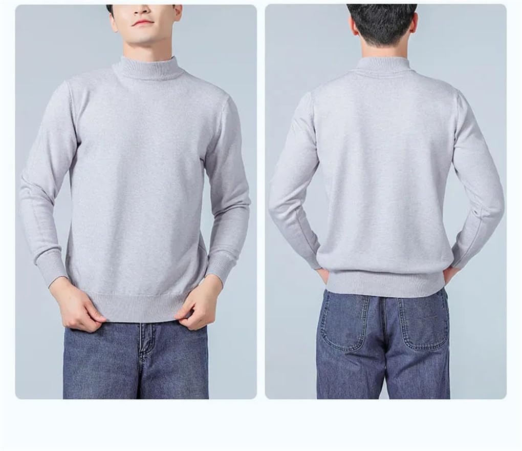 Suéter De Lana para Hombre Jersey De Otoño Invierno Medio Cuello Alto Suéter De Cachemira Suave Y Cálido Suéteres
