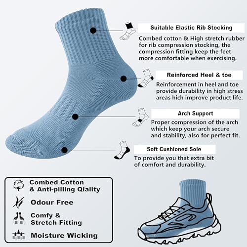 Image of MAGIARTE Womens Mini Crew Ankle Socks Athletic Casual Cotton Socks for Women