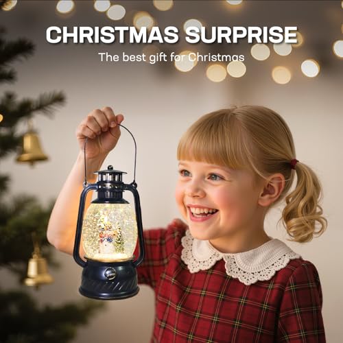 Christmas Snow Globes Glittering Christmas Table Decorations with 8 Songs Musical Water Lantern Colorful Resin Hand-Painted Snowman Statue - Image 7