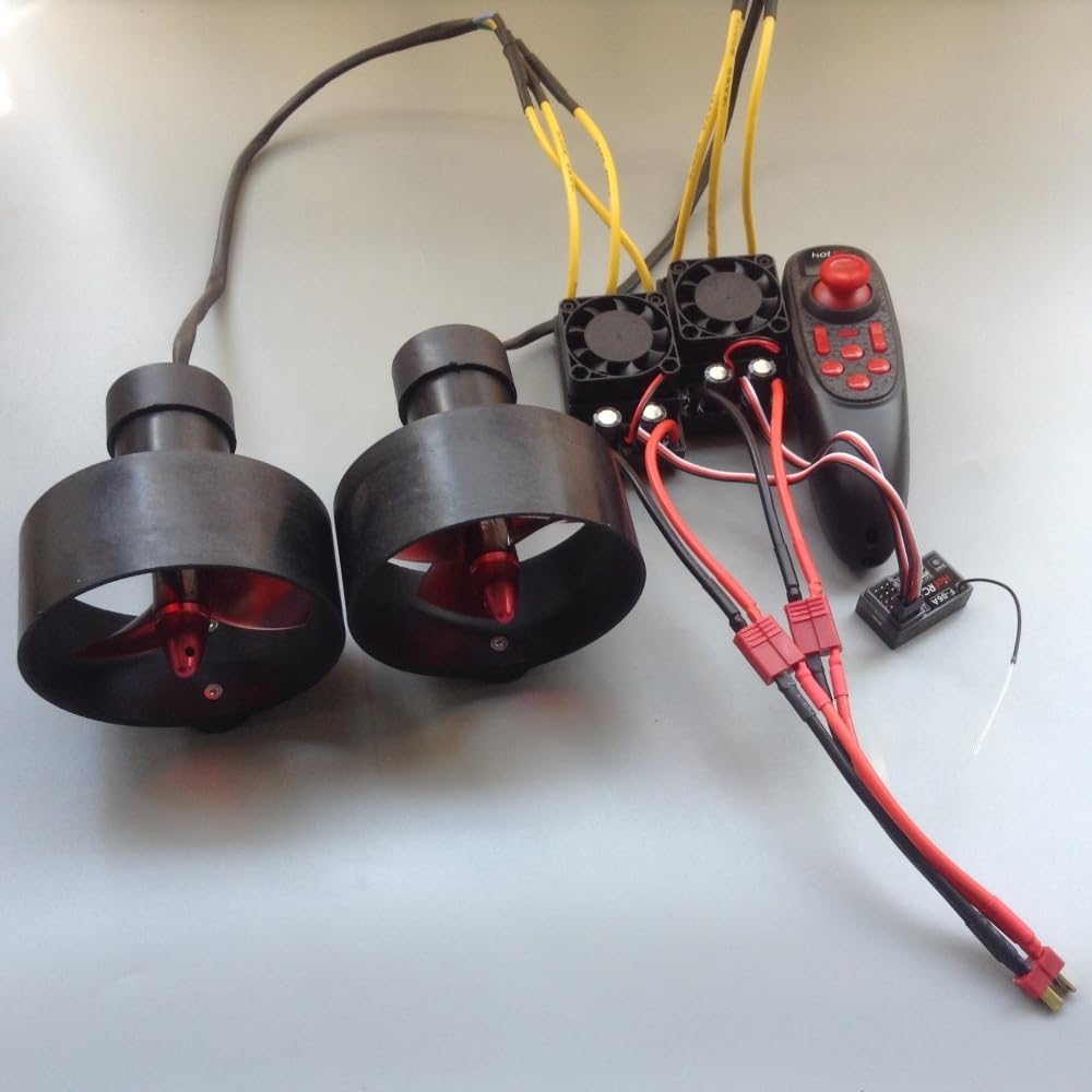 Podwójny zestaw 12-24 V podwodny Thruster (10 kg Thrust) z 2 x 70 A ESC z pilotem, CW/CCW Propellers do RC Boat/ROV (zestaw wtyczek XT60)