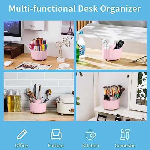 image for Marbrasse Desk Organizer, 360-Degree Rotating Pen Holder, Desk Organiz