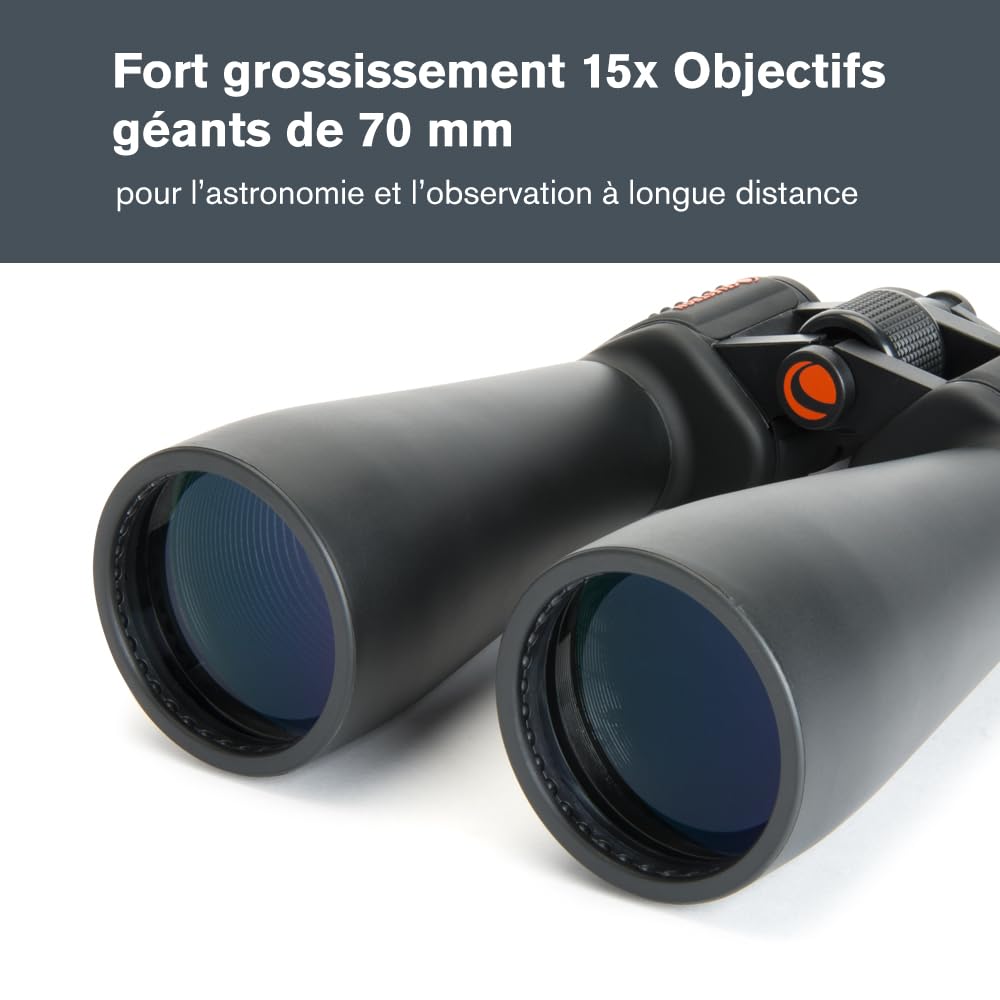 Celestron 71009 SkyMaster 15x70mm Porro Prism Binoculars with Multi-Coated Lens and BaK-4 Prism Glass, Black