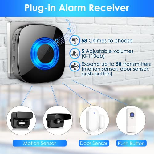 PHYSEN Wireless Driveway Alarm,Long Range PIR Outdoor Motion Sensor Burglar Alarm System,DIY Home Security Motion Sensor Chime Doorbell Kit Protect Garage/Sheds/Garden Security,1 Receiver and 1 Sensor - Image 5