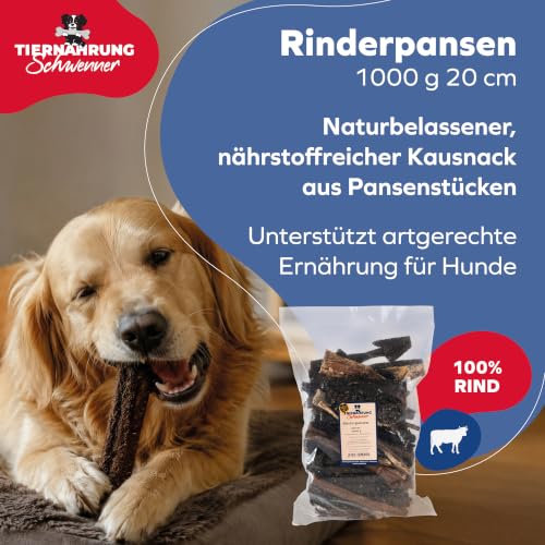 Tiernahrung Schwenner Rinderpansen Hunde, getrocknet, 1000g, 20cm