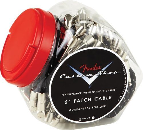 Fender Accessories 099-0820-040 Performance Series Cable Bowl of Forty 6-Inch Instrument Patch Cables - Black Tweed