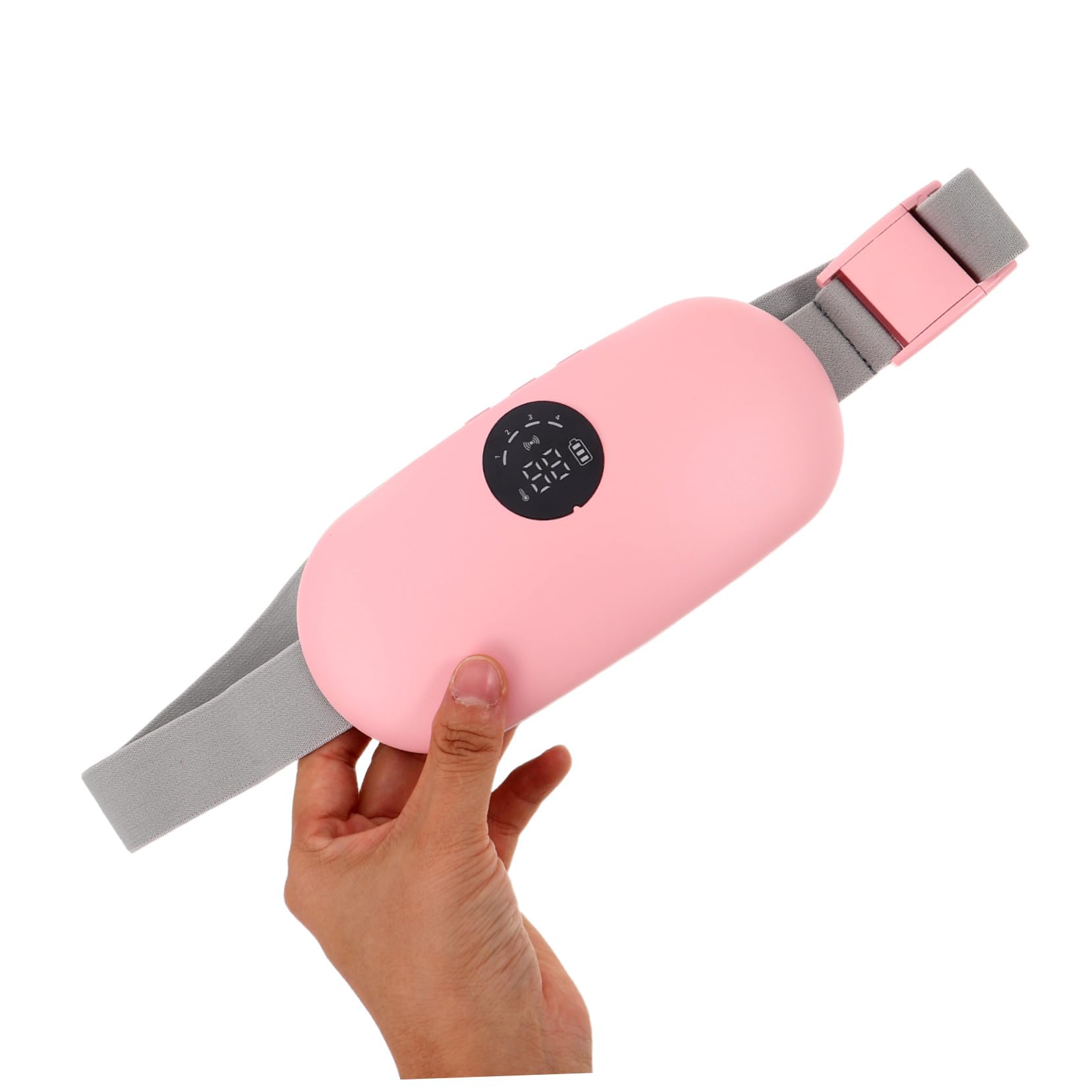 BESTYASH Cinturón Calentador de Cintura Menstrual Portátil 1 Unidad con Masajeador Lumbar y Ajuste de Calor Rápido para Alivio Abdominal en Periodos Femeninos Rosa
