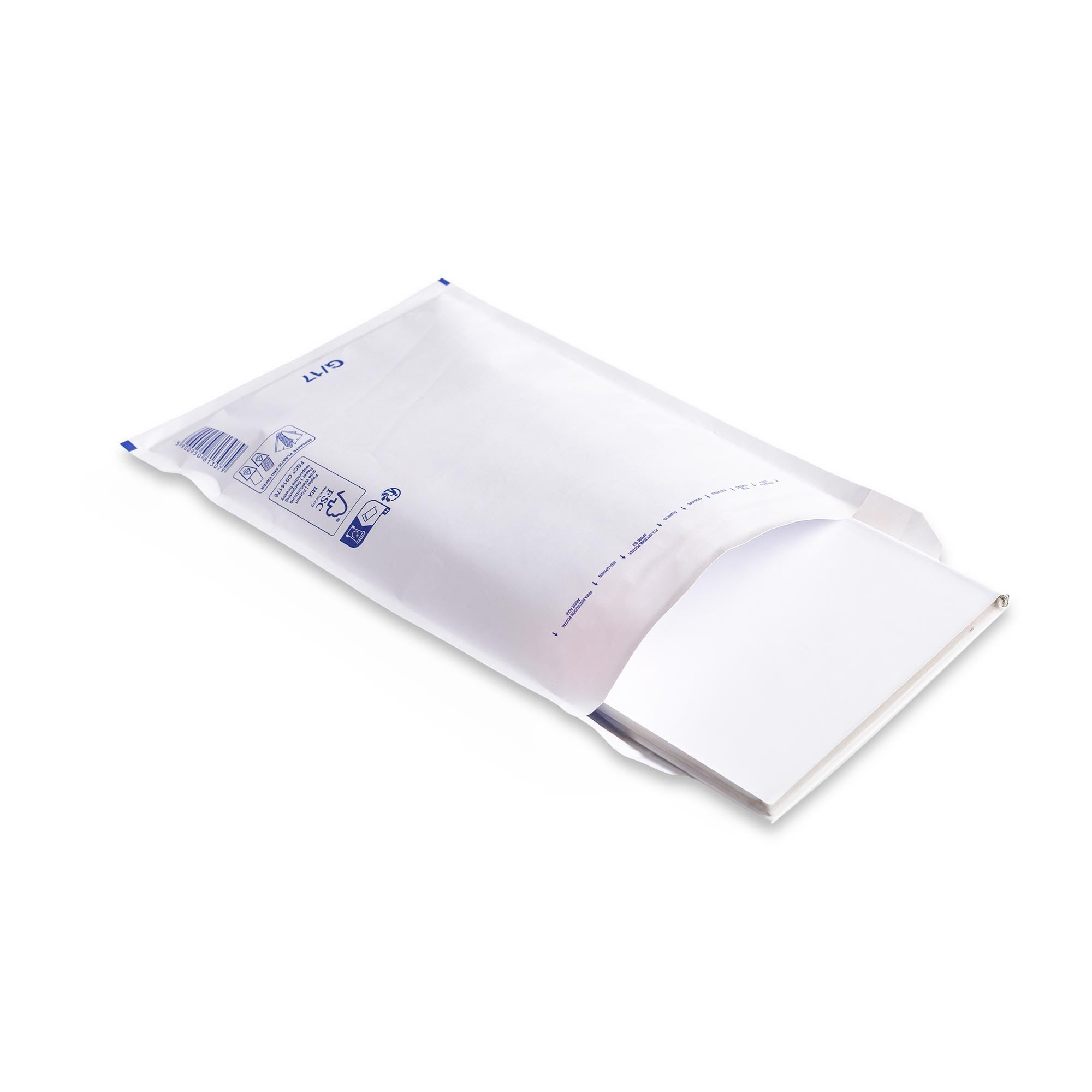 Luftpolsterversandtasche 230 x 340 mm, G/7 DIN A4+, weiß, gepolsterte Versandtasche mit Trifix-Verschluss (200)
