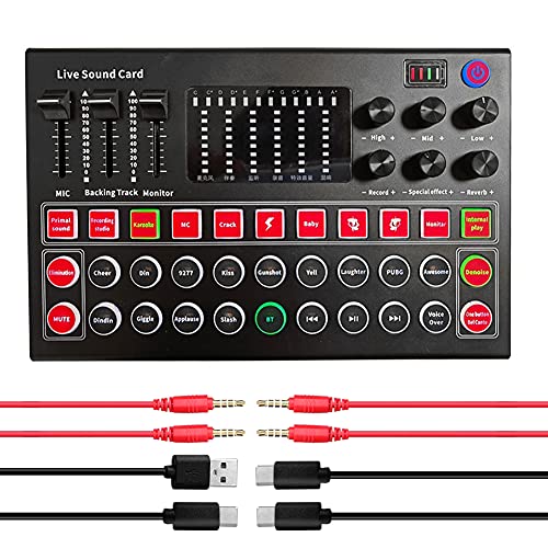 Carte son USB externe M9 mélangeur de voix direct pour podcast et streaming