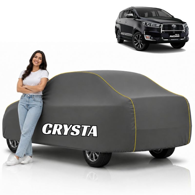 Image of Mind-Blowing 2026 100% Waterproof Innova Hycross Car Cover | Polyester Car Body Cover for Rain & Sun | UV Protection, Dustproof, Scratch Resistant, Windproof, Heat Resistant, Custom Fit (Grey)