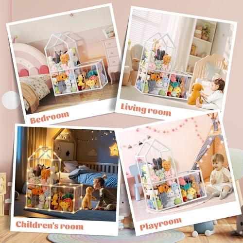 Stuffed Animal Storage,Large PVC Stuffed Animal Zoo Plushies Storage Plush Toy Organizer Stuffed Plush Holder for Kids Room Bedroom Playroom Nursery(White) Stuffed Animal Storage,Large PVC Stuffed Animal Zoo Plushies Storage Plush Toy Organizer Stuffed Plush Holder for Kids Room Bedroom Playroom Nursery(White) - Image 5
