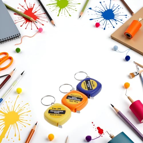 Cinta métrica mini de acero con llavero, colores surtidos miniatura 5