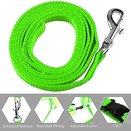 Image of Cat & Small Pet Nylon Strap Collar with Adjustable Walking Harness Leash Pet Walking for Kitten- Plain (Green)