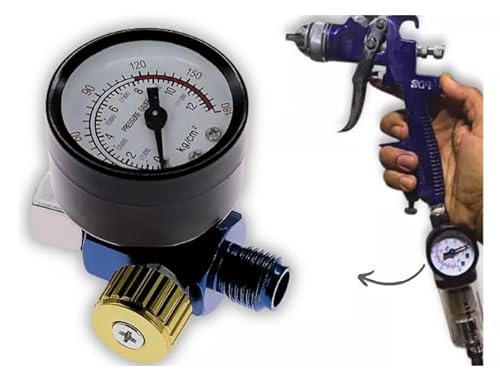 Regulador De Pressao 1/4 Para Pistola Pneumatica Pintura Psi Manometro