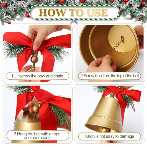 Morningro HUI-MORNINGRO-0188 4Pcs 8+6.5In Giant Christmas Bells Christmas Decorations thumb #2