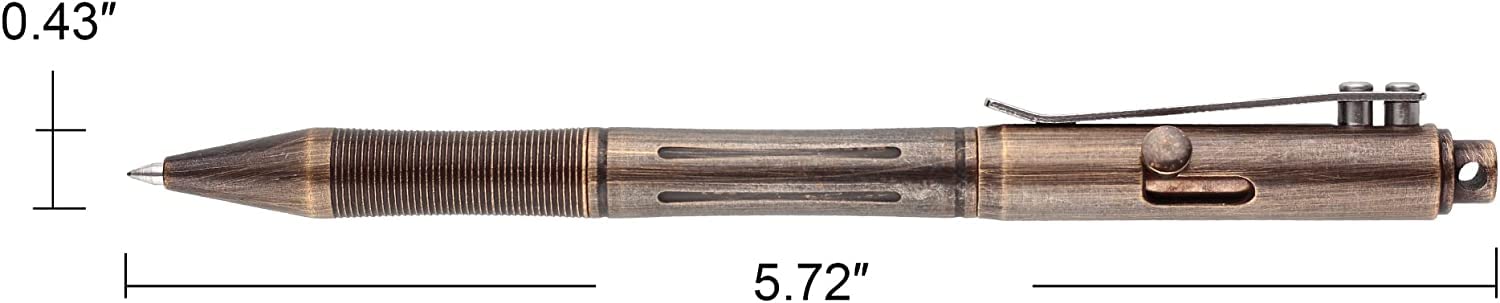 SMOOTHERPRO Solid Brass Bolt Action Pen/Ballpoint Pen, Black Solid Brass - Image 2