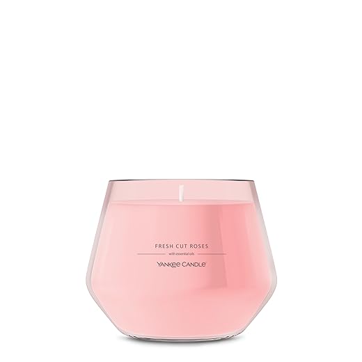 Yankee Candle Studio Scented Candle with up to 50 Hour Burn Time, Premium Plant Wax Blend for Consistent Burn, 10 oz Jar Candle with Room Filling Fragrance, Fresh Cut Roses