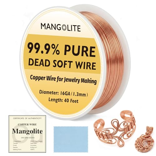 16 Gauge/1.3mm Copper Wire for Jewelry Making Gardening & Electroculture