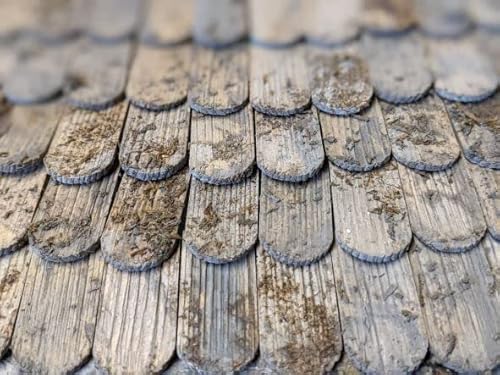 menta-modellbau Dachschindeln Tirol mit Rundung, 55 Stück Krippenbau Krippenzubehör Holzschindeln