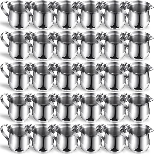 Bokon 36 Pcs Stainless Steel Bell Creamers 3 oz Creamer