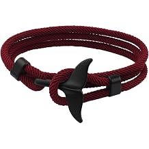Viking Bracelet,Simple Whale Tail String Adjustable Woven Cord String Beach Surfing Bracelet Jewelry for Girl/Boyfriend Women Men