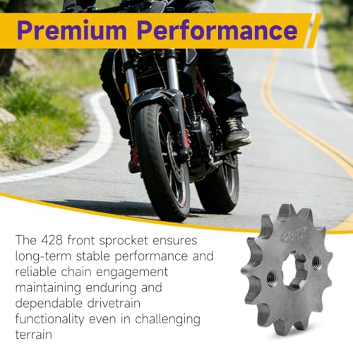 Image of HIAORS 428 13T 17mm Motorcycle Front Engine Sprocket Compatible with 50cc 70cc 110cc 125cc 140cc 160cc TaoTao Coolster Apollo Coleman Boom Vader Roketa Lifan ATV Quad 4 Wheeler Pit Dirt Bike Parts