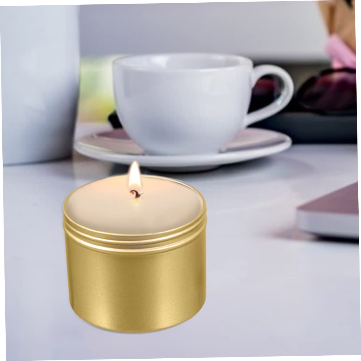 Angoily Candle Containers 6 Pack Mini Lotion Jars Tin Cans for DIY Cosmetic Storage