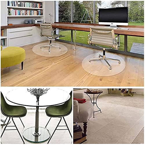 Dbxokk Round Clear Pvc Table Mat,Office Chair Mat Matte Non-Slip Floor Mat For Table/Desk Table Pads Table Covers For Home Office Rolling Chair/Custom Size/1.5Mm Thick(Size: 70Cm/27.3In) #TOP3