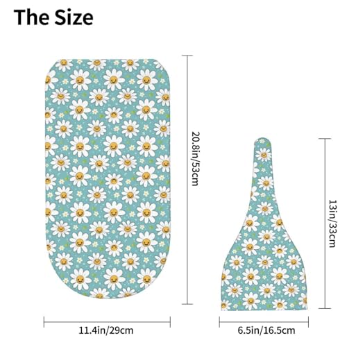 Image of Kawaii Happy Daisies Pattern Newborn Swaddle Blankets Hat Sets Soft Baby Receiving Blanket Swaddle Sack for Baby Shower Infant Boy Girl Gift