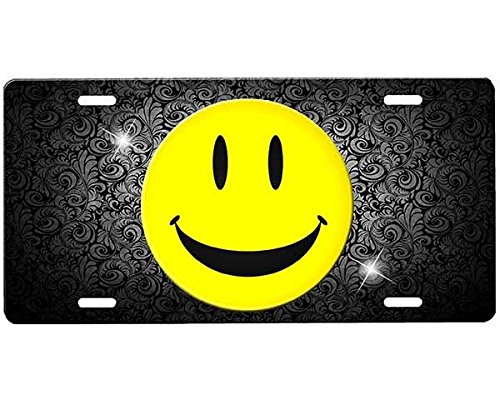 onestopairbrushshop Smiley Face License Plate onestopairbrushshop Smiley Face License Plate