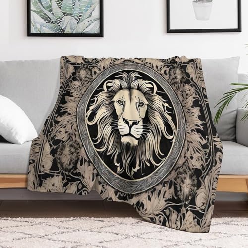 Couverture lion microfibre chaude contre le froid devant la TV - 6