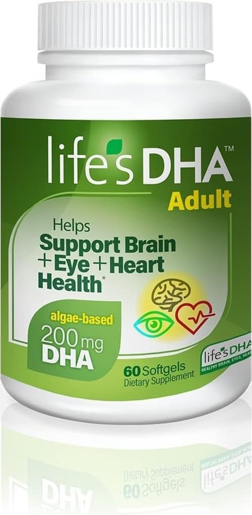 Life’s DHA All-Vegetarian DHA Dietary Supplement Supports a Healthy Brain, Eyes & Heart, Non-GMO From Sustainable Plant Source 200 mg of DHA Omega-3 60 Softgels