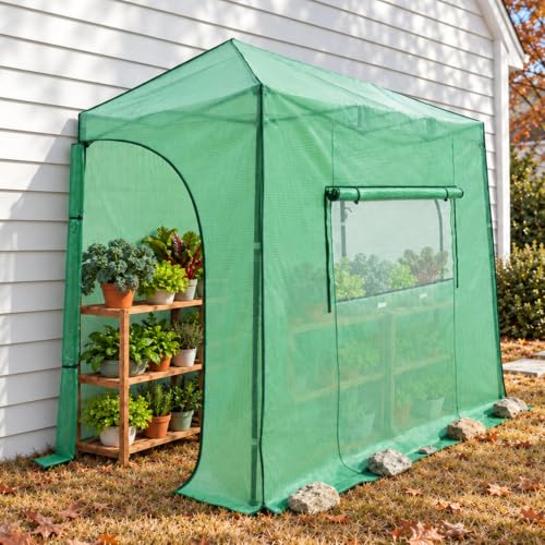 EAGLE PEAK 10x5 Easy Setup Pop Up Greenhouse, Lean-to...