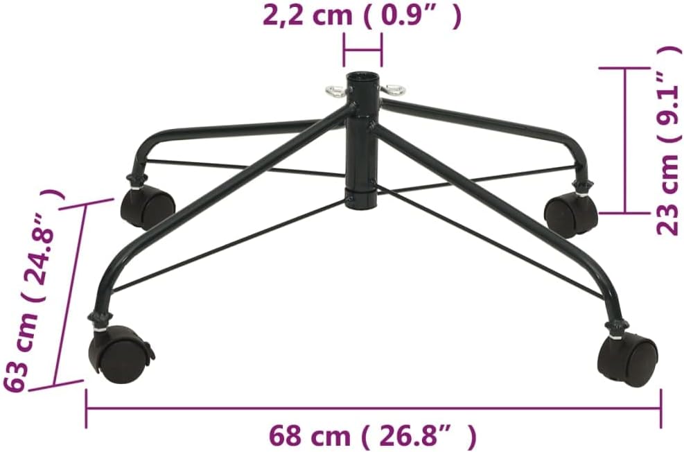 Christmas Tree Stand for Decorating, Sturdy Steel Construction with Lockable Wheels, Artificial Trees up to 6 ft