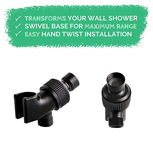 Original Stonestream® Ecopower Shower Head System — Spa Like Ionic Filter To Soften Water, Increase Pressure & Save Water — Multi Function Showerhead + 4-In-1 Wall Adapter Kit — Matte Black #TOP6