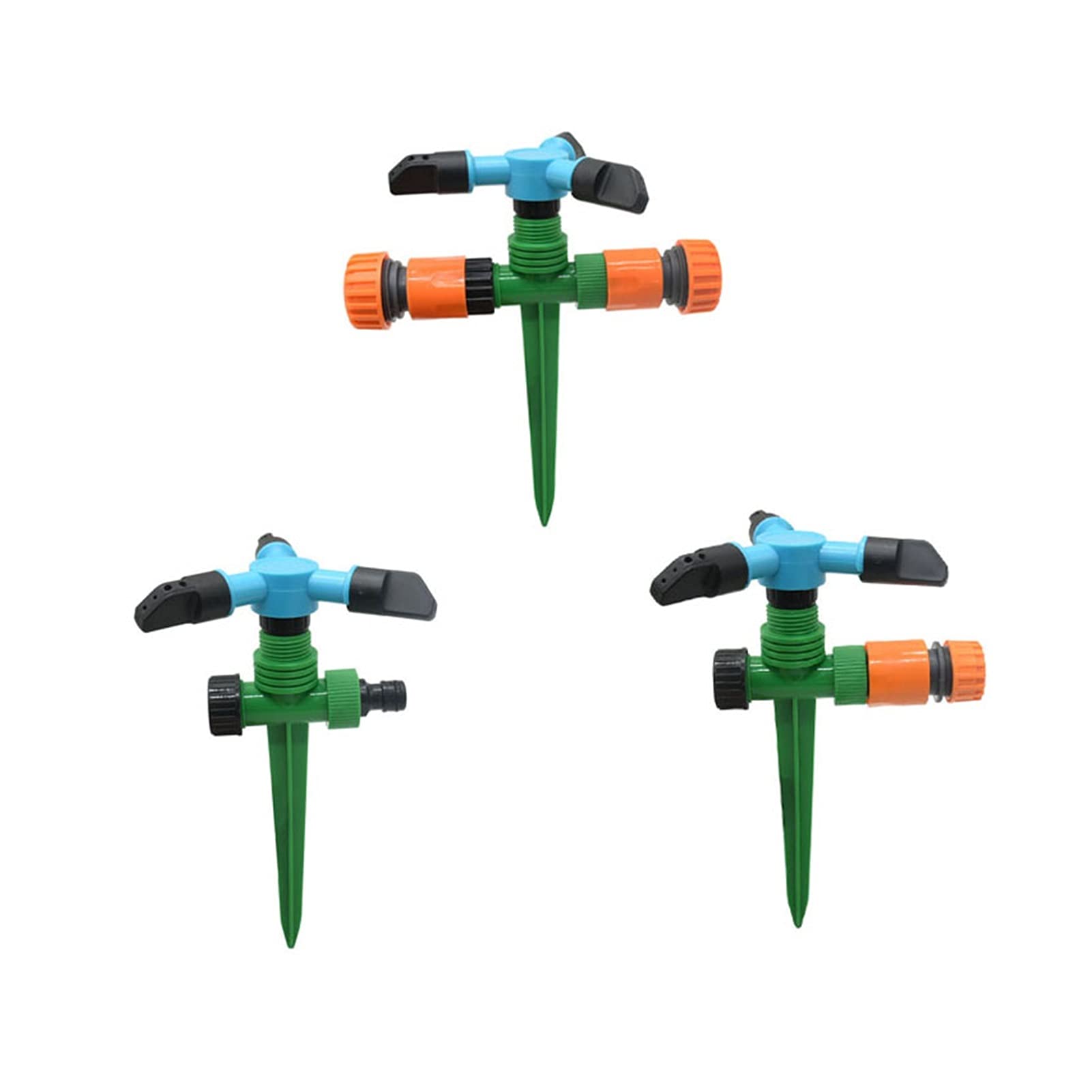 Irrigatore da giardino, Irrigatore rotante a tre bracci regolabile in plastica ABS