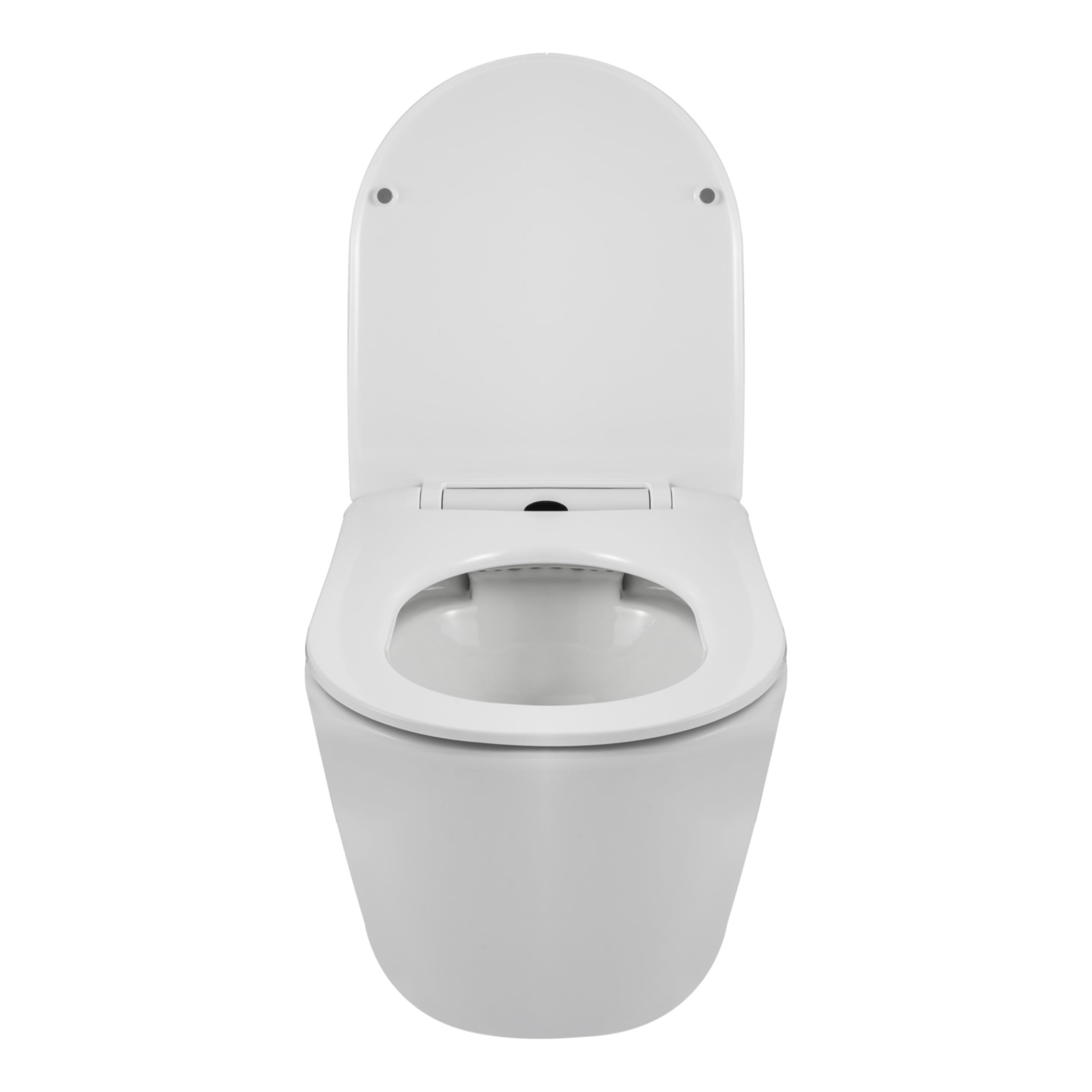 AquaUno Rimless wisząca muszla klozetowa bez obramowania – biała ceramiczna toaleta z systemem Quick Release z duroplastu, higieniczna i łatwa w pielęgnacji, w zestawie zestaw montażowy – model LIVO