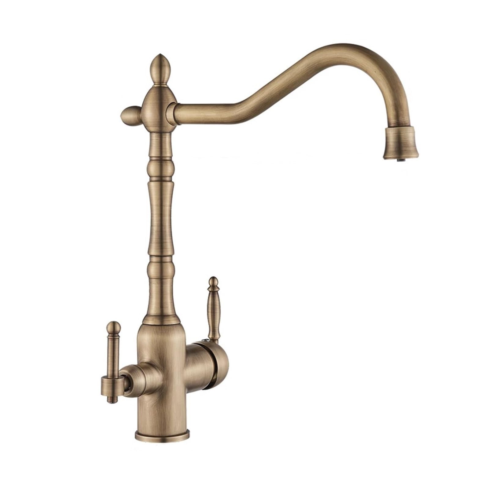 ZYCHSJXA Purifying Gold Mixing Hot and Cold 360 Degree Rotating Kitchen Crane Faucet with Water Purification Function(Gold A)