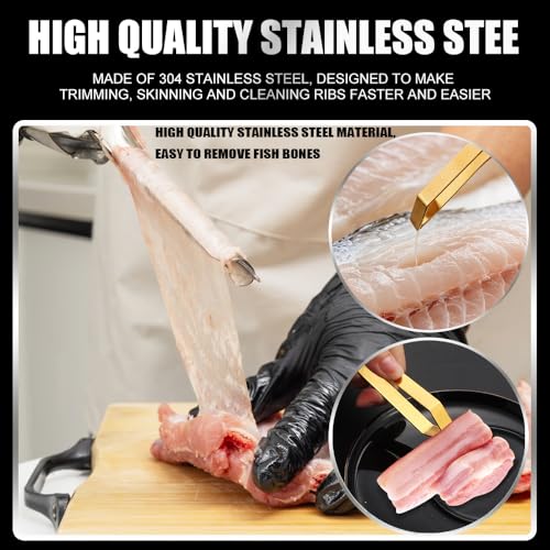 Set para remover membranas de costillas de acero inoxidable miniatura 4