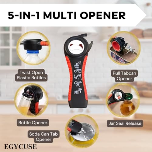 Tyba Dolphin 1976 Jar Opener Bottle Opener For Elderly Sufferers Children Weak Hands Seniors With Arthritis Can Opener Jar Lid Opener Jar Gripper Pad Silicone Handle 5-In-1 Multi-Functional 3 Pc Set thumb #2