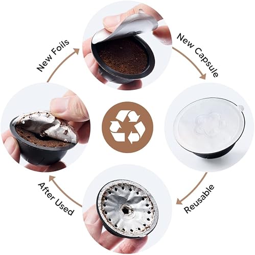 Miniatura 7 de Tapas de papel de aluminio para cápsulas reutilizables Nespres*o Vert*o, sellos de aluminio para recargar cápsulas de café Ver t*oline, compatible 1