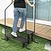iimono117 手すり付き踏み台 アルミ製 玄関台 ステップ台 手すり 玄関 玄関ステップ 軽量 昇降補助 段差解消 転倒防止 (2段 両手)