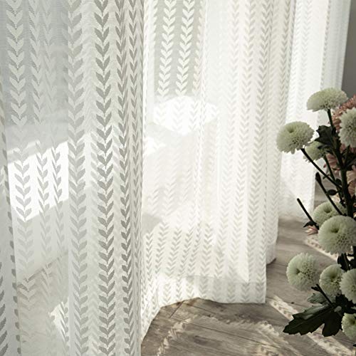 ZYY-Home curtain Voiles Cortinas con Ojales Jacquard Visillos Cortinas