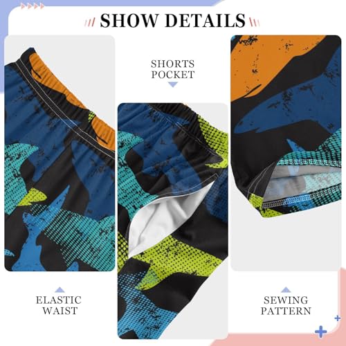 Abstract Pattern Sharks Boys Pants for Kids Jogger Pants with Pockets S-XL4