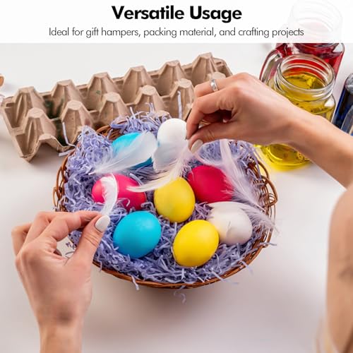 Poeland 200 g Füllmaterial für Geschenkkörbe, zerrissenes Papier für Geschenkkörbe, Geschenkkartonfüllung für Geschenkkastenfüllung und Korbfüllung, Violett