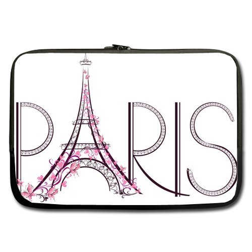 Fashion Romantic Paris Eiffel Tower 13" 13.3" Inch Laptop Sleeve Case Bags for Apple MacBook, GW, Acer, Asus, Dell, Hp, Sony, Toshiba (Two Sides)