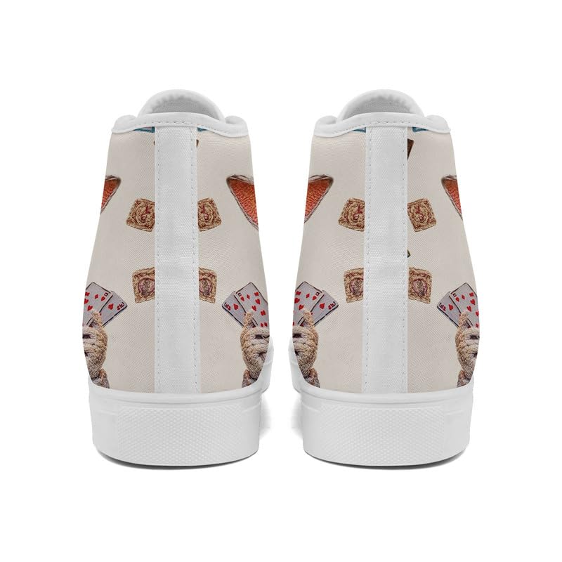 Womens Canvas Shoes High Top Sneakers Lace up Casual Trainers Plimsoles Flat Shoes4