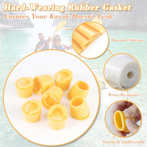 CLIO Kayak Scupper Plug Kit with Handle, Universal Kayak Plugs Accessories, Yellow (8 Pack) - Image 3